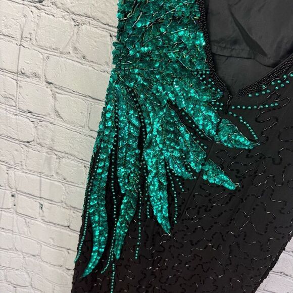 Vintage Alyce Designs Beaded Sequin Formal Gown Dress Size 8 - Picture 9 of 16